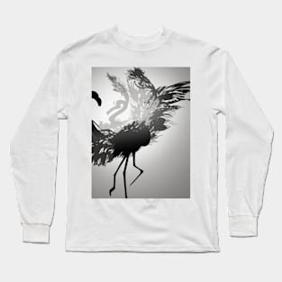 Flamingo Shadow Silhouette Anime Style Collection No. 144 Long Sleeve T-Shirt